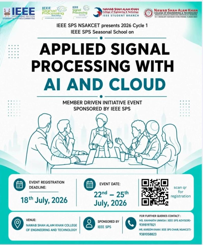 IEEE SPS Seasonal School 2026 – Applied Signal Processing with AI & Cloud